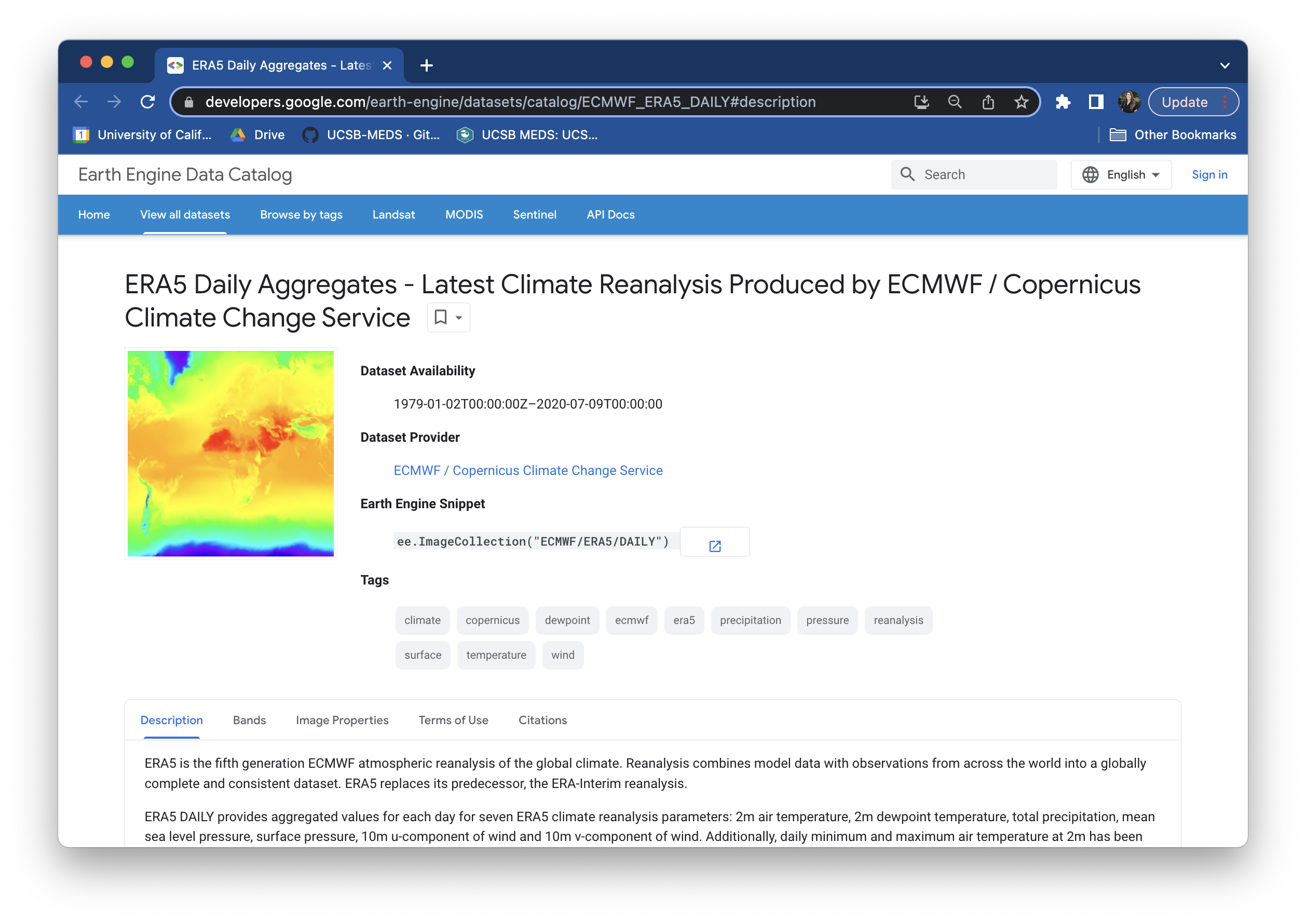 Programming interface of Google Earth Engine©. The red polygon is